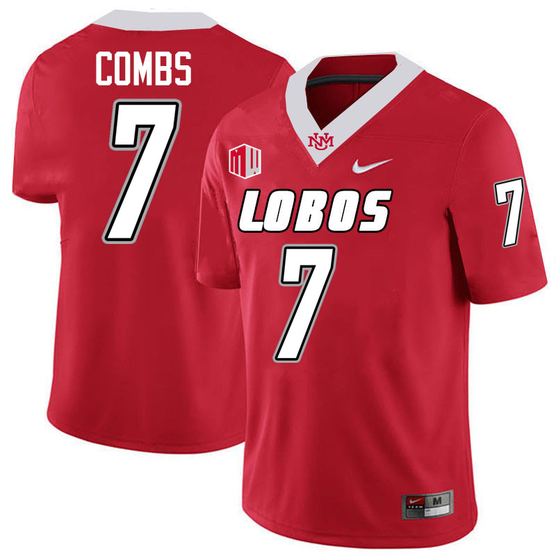 Tavian Combs UNM Lobos Jersey,New Mexico Lobos Football Jersey,Uniforms-Red